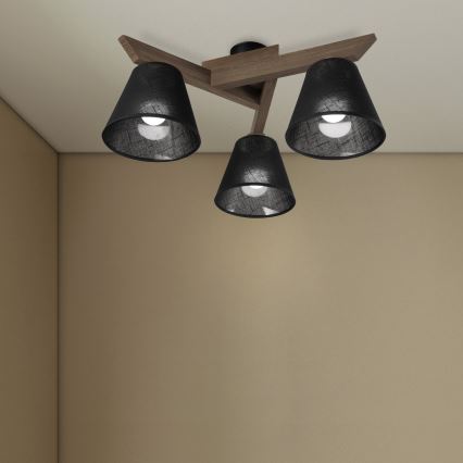 Brilagi - LED Opbouwlamp ANTHONY 3xE14/40W/230V eiken walnoot/zwart