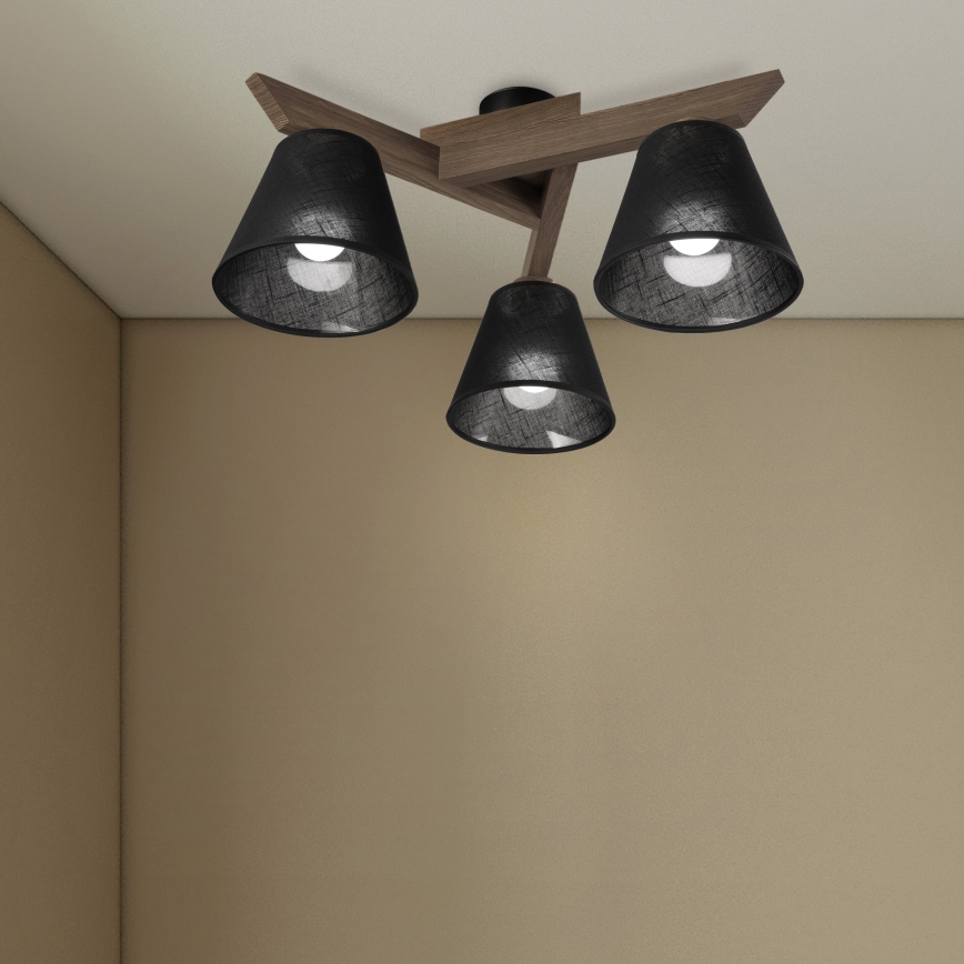 Brilagi - LED Opbouwlamp ANTHONY 3xE14/40W/230V eiken walnoot/zwart