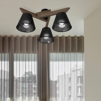 Brilagi - LED Opbouwlamp ANTHONY 3xE14/40W/230V eiken walnoot/zwart
