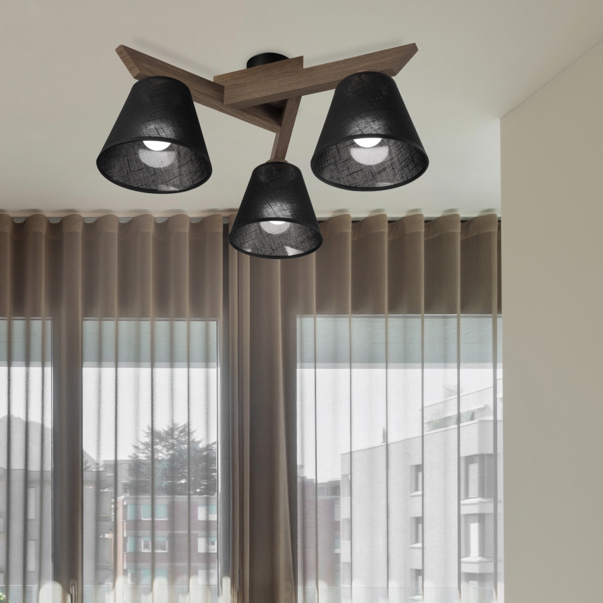Brilagi - LED Opbouwlamp ANTHONY 3xE14/40W/230V eiken walnoot/zwart