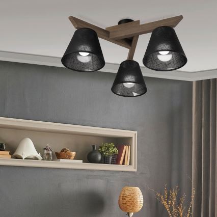 Brilagi - LED Opbouwlamp ANTHONY 3xE14/40W/230V eiken walnoot/zwart