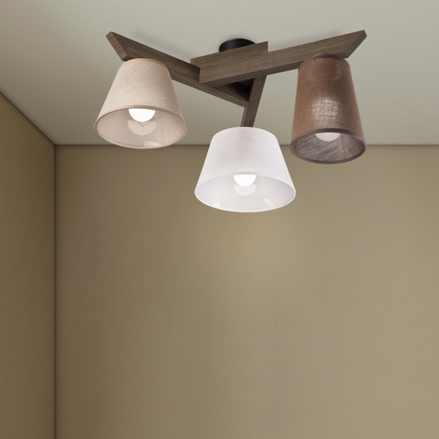 Brilagi - LED Opbouwlamp ANTHONY 3xE14/40W/230V eiken walnoot