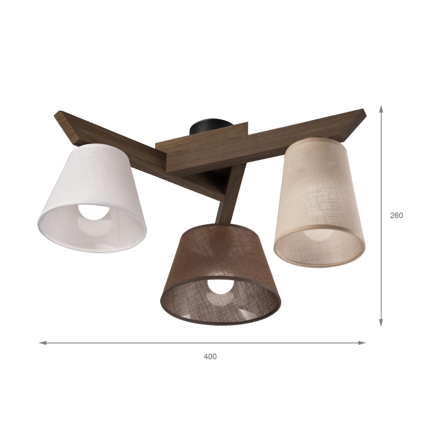 Brilagi - LED Opbouwlamp ANTHONY 3xE14/40W/230V eiken walnoot