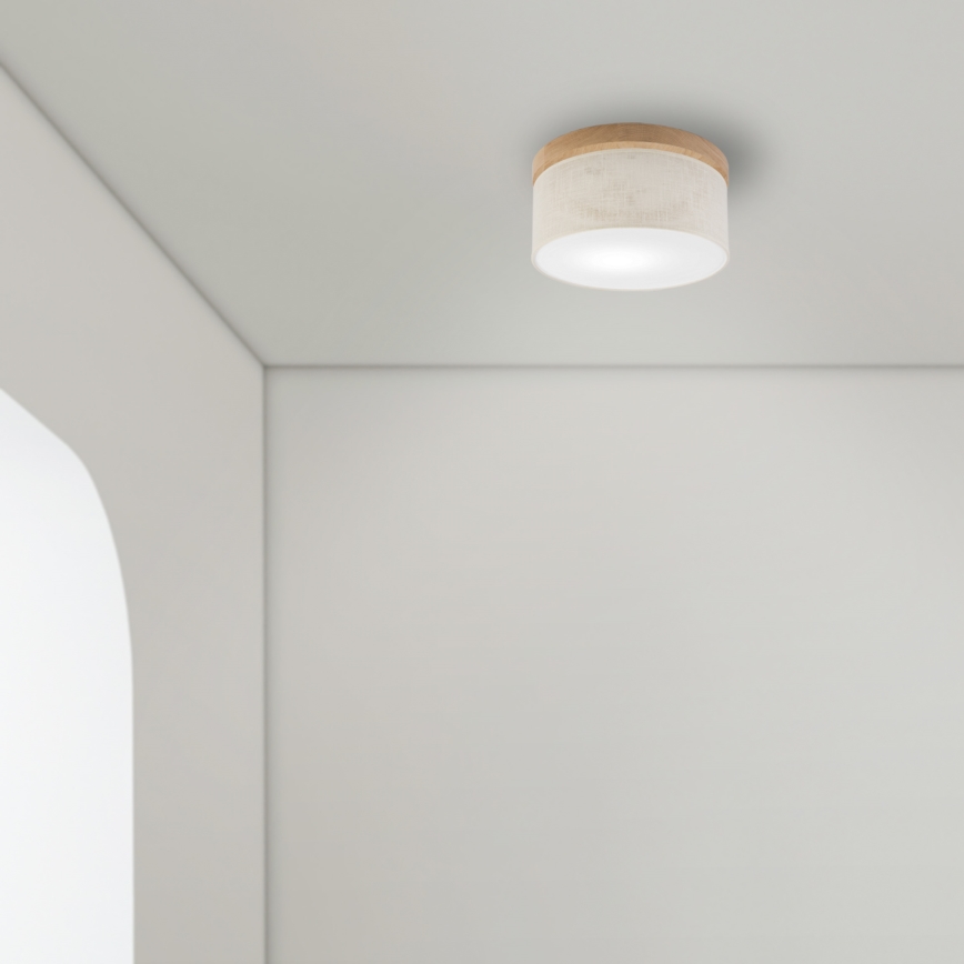 Brilagi - LED Plafondlamp BELLADONNA 1xE27/15W/230V diameter 30 cm crème/eiken