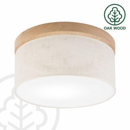 Brilagi - LED Plafondlamp BELLADONNA 1xE27/15W/230V diameter 30 cm crème/eiken
