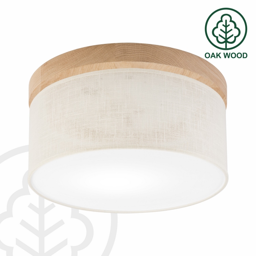 Brilagi - LED Plafondlamp BELLADONNA 1xE27/15W/230V diameter 30 cm crème/eiken