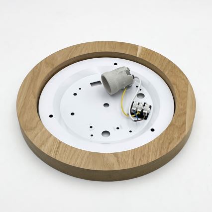 Brilagi - LED Plafondlamp BELLADONNA 1xE27/15W/230V diameter 30 cm crème/eiken
