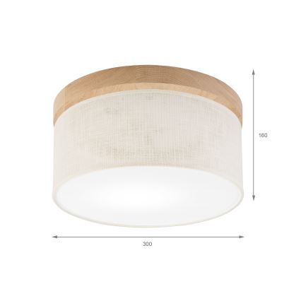 Brilagi - LED Plafondlamp BELLADONNA 1xE27/15W/230V diameter 30 cm crème/eiken