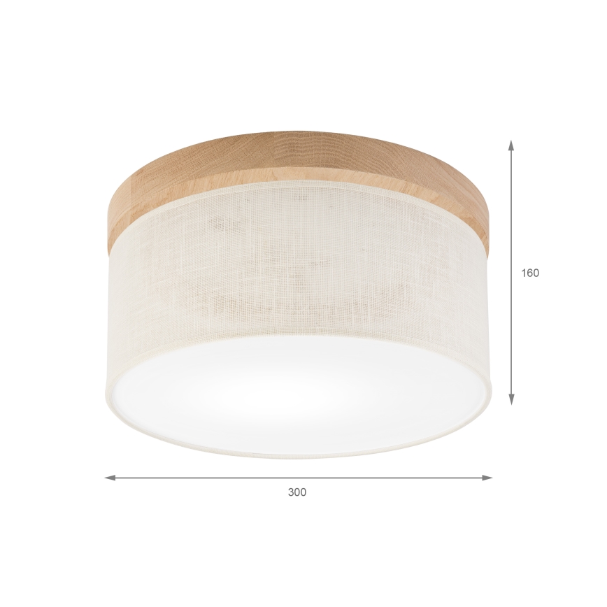 Brilagi - LED Plafondlamp BELLADONNA 1xE27/15W/230V diameter 30 cm crème/eiken