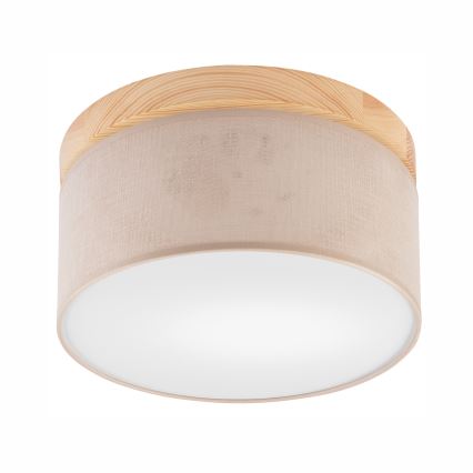 Brilagi - LED Plafondlamp BELLADONNA 1xE27/15W/230V Ø 30 cm beige/dennenhout