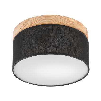 Brilagi - LED Plafondlamp BELLADONNA 1xE27/15W/230V zwart/Grenen