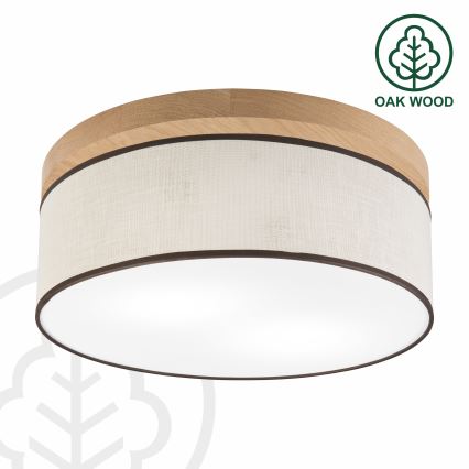 Brilagi - LED Plafondlamp BELLADONNA 2xE27/15W/230V diameter 40 cm crème/eiken
