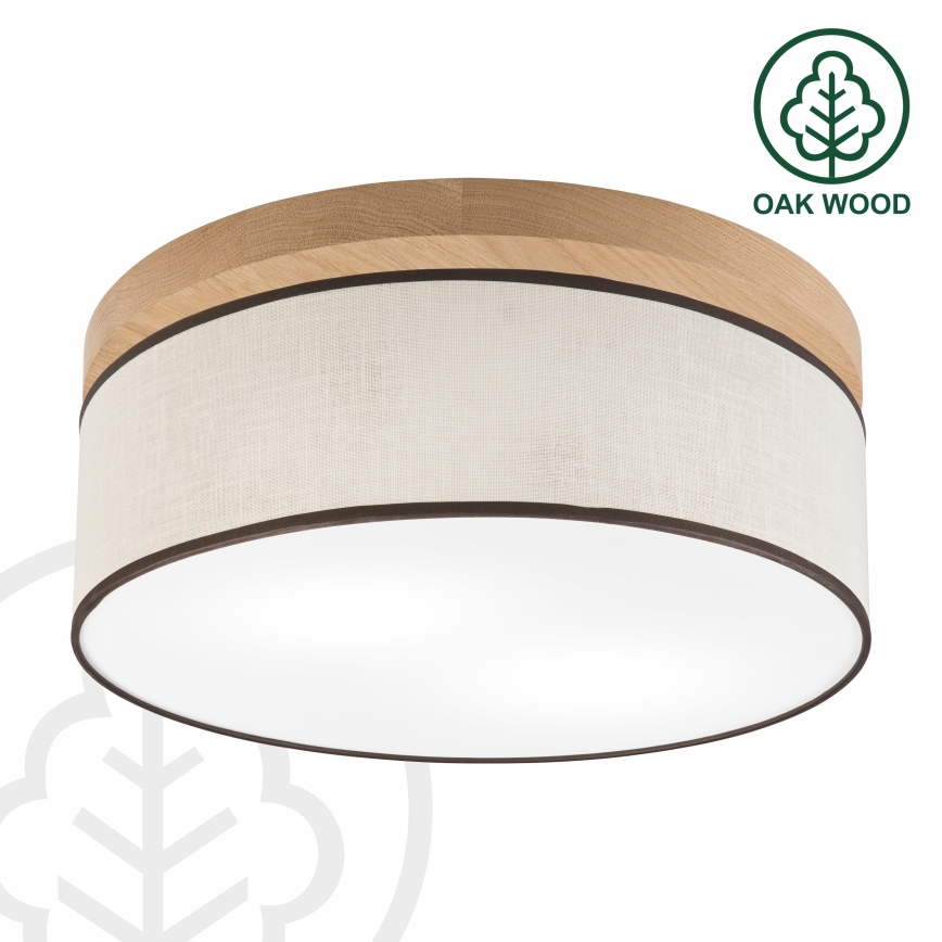 Brilagi - LED Plafondlamp BELLADONNA 2xE27/15W/230V diameter 40 cm crème/eiken