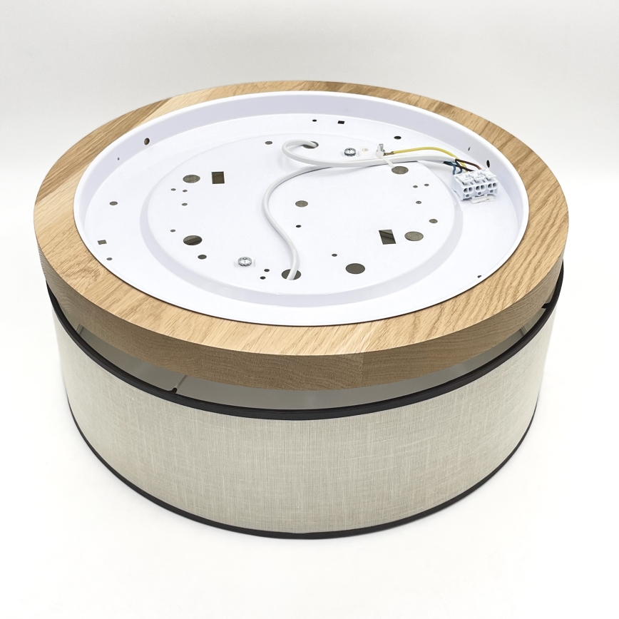 Brilagi - LED Plafondlamp BELLADONNA 2xE27/15W/230V diameter 40 cm crème/eiken