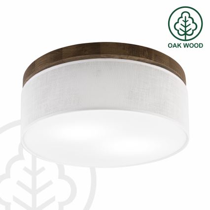 BRILAGI - LED plafondlamp BELLADONNA 2xE27/15W/230V Ø 40 cm wit/eiken-walnoot