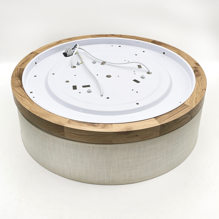 Brilagi - LED Plafondlamp BELLADONNA 3xE27/15W/230V diameter 50 cm crème/eiken