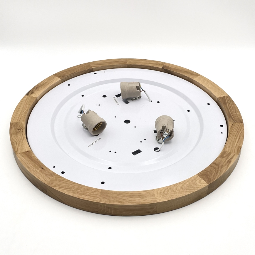 Brilagi - LED Plafondlamp BELLADONNA 3xE27/15W/230V diameter 50 cm wit/eiken