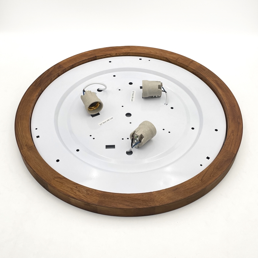 Brilagi - LED Plafondlamp BELLADONNA 3xE27/15W/230V diameter 50 cm wit/eiken kers