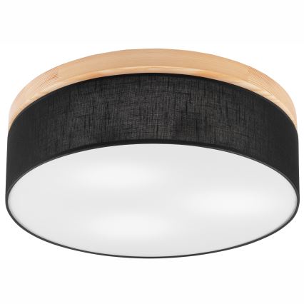 Brilagi - LED Plafondlamp BELLADONNA 3xE27/15W/230V zwart/Grenen