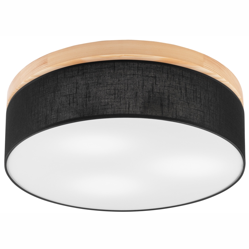 Brilagi - LED Plafondlamp BELLADONNA 3xE27/15W/230V zwart/Grenen