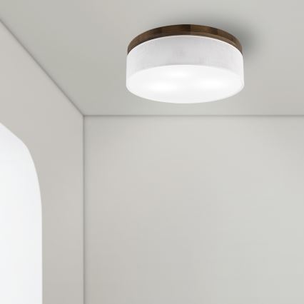 BRILAGI - LED plafondlamp BELLADONNA 3xE27/15W/230V Ø 50 cm wit/eiken-walnoot