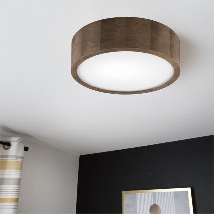 Brilagi - LED plafondlamp CARVALHO 1xE27/15W/230V eiken notenhout Ø 27 cm