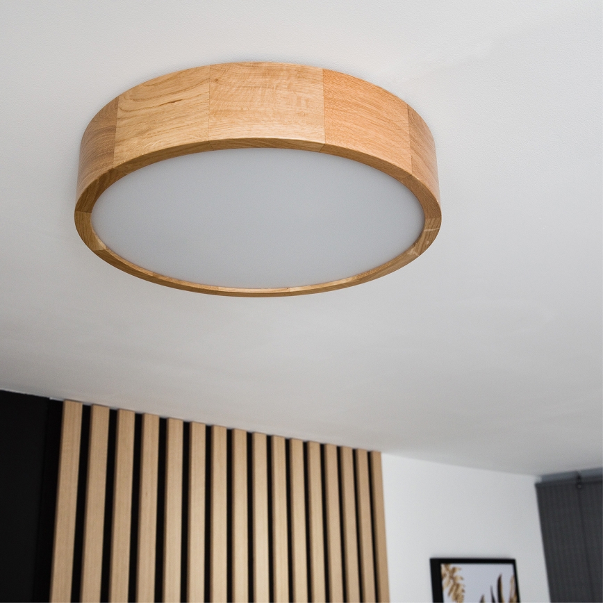 Brilagi - LED plafondlamp CARVALHO 2xE27/15W/230V eiken Ø 37,5 cm