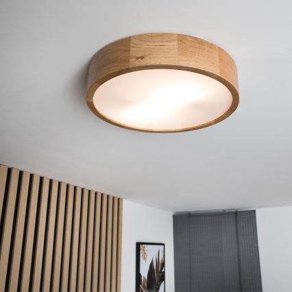 Brilagi - LED plafondlamp CARVALHO 2xE27/15W/230V eiken Ø 37,5 cm
