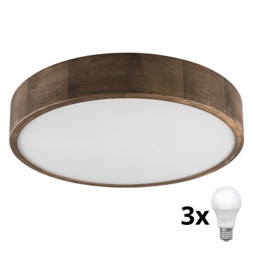 Brilagi - LED Plafondlamp CARVALHO 3xE27/60W/230V eiken diameter 47 cm