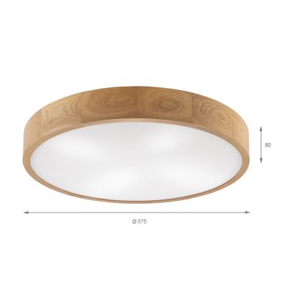 Brilagi - LED Plafondlamp CARVALHO 4xE27/60W/230V eik 57,5 cm