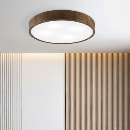 Brilagi - LED plafondlamp CARVALHO 4xE27/60W/230V eiken-walnoot diam. 57,5 cm