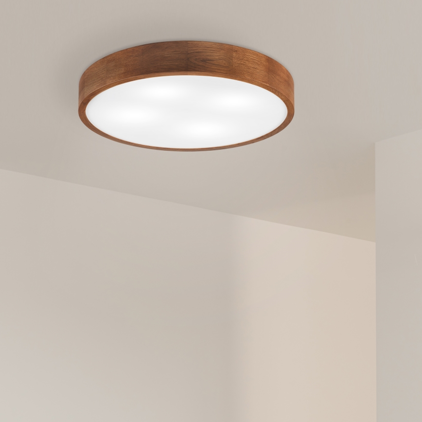 Brilagi - LED Plafondlamp CARVALHO 4xE27/60W/230V in eiken-kers hout, ø 57,5 cm