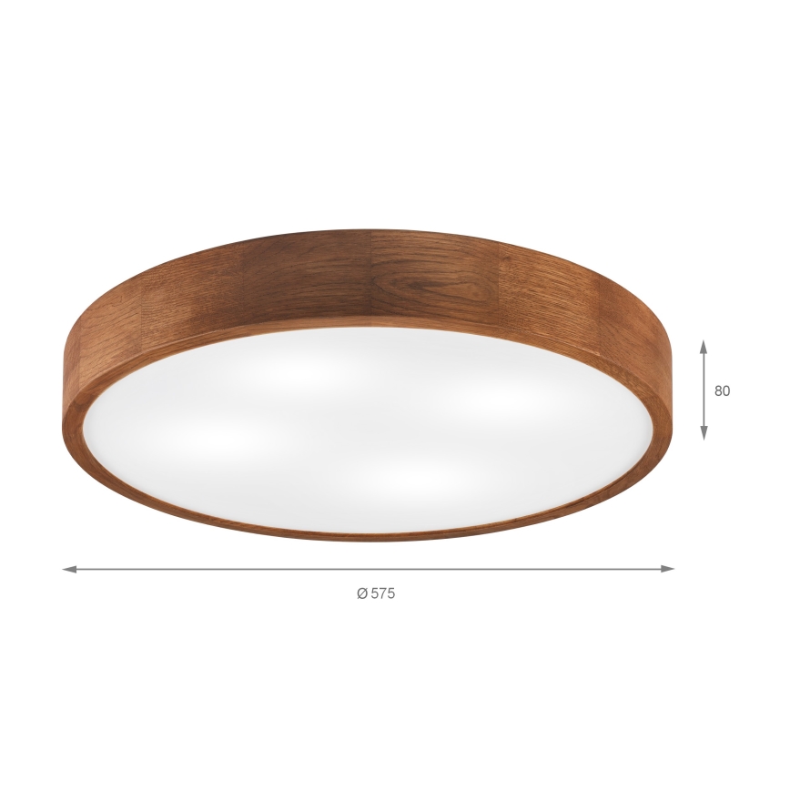 Brilagi - LED Plafondlamp CARVALHO 4xE27/60W/230V in eiken-kers hout, ø 57,5 cm