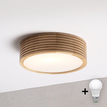 Brilagi - LED plafondlamp CARVALHO MODERN 1xE27/60W/230V Ø 27,5 cm eiken