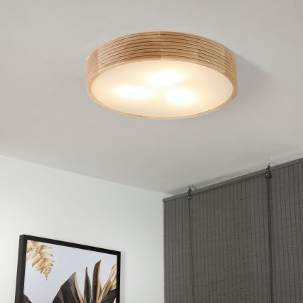 Brilagi - LED-plafondlamp CARVALHO MODERN 3xE27/60W/230V Ø 47,5 cm eik
