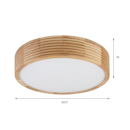 Brilagi - LED-plafondlamp CARVALHO MODERN 3xE27/60W/230V Ø 47,5 cm eik