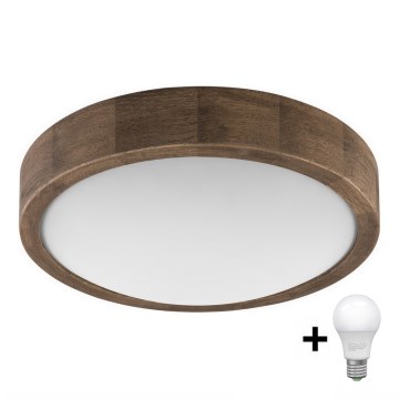 Brilagi - LED Plafondlamp CARVALHO SLIM 1xE27/60W/230V eiken diameter 27 cm