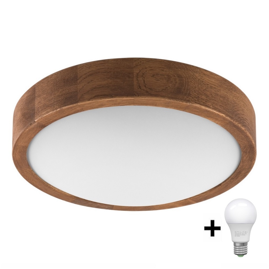 Brilagi - LED Plafondlamp CARVALHO SLIM 1xE27/60W/230V eiken kers diameter 27 cm