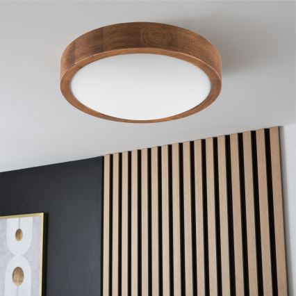 Brilagi - LED Plafondlamp CARVALHO SLIM 1xE27/60W/230V eiken kers diameter 27 cm