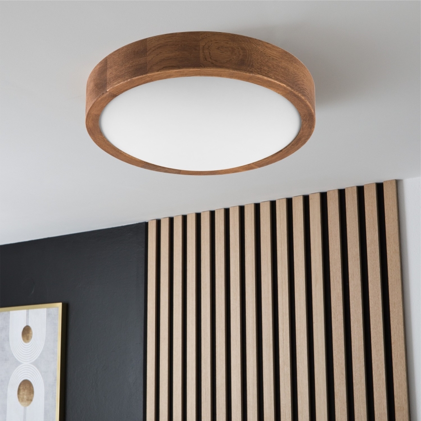 Brilagi - LED Plafondlamp CARVALHO SLIM 1xE27/60W/230V eiken kers diameter 27 cm