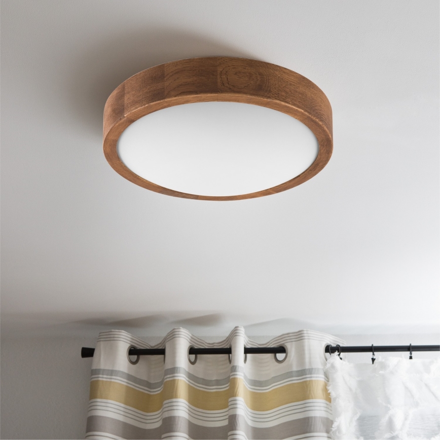 Brilagi - LED Plafondlamp CARVALHO SLIM 1xE27/60W/230V eiken kers diameter 27 cm