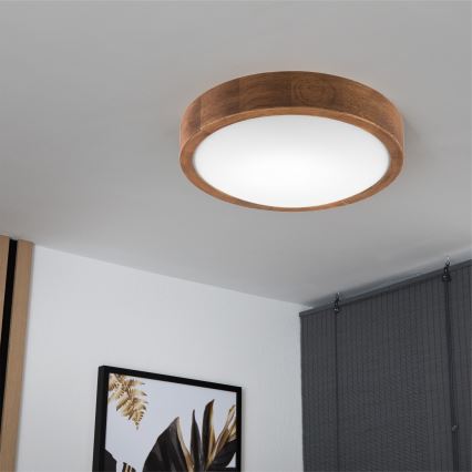 Brilagi - LED Plafondlamp CARVALHO SLIM 1xE27/60W/230V eiken kers diameter 27 cm