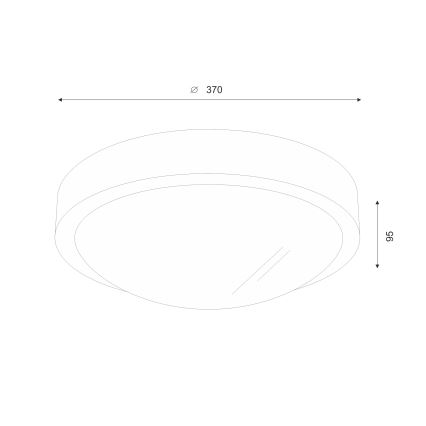 Brilagi - LED plafondlamp CARVALHO SLIM 2xE27/15W/230V eiken/walnoot Ø 37 cm