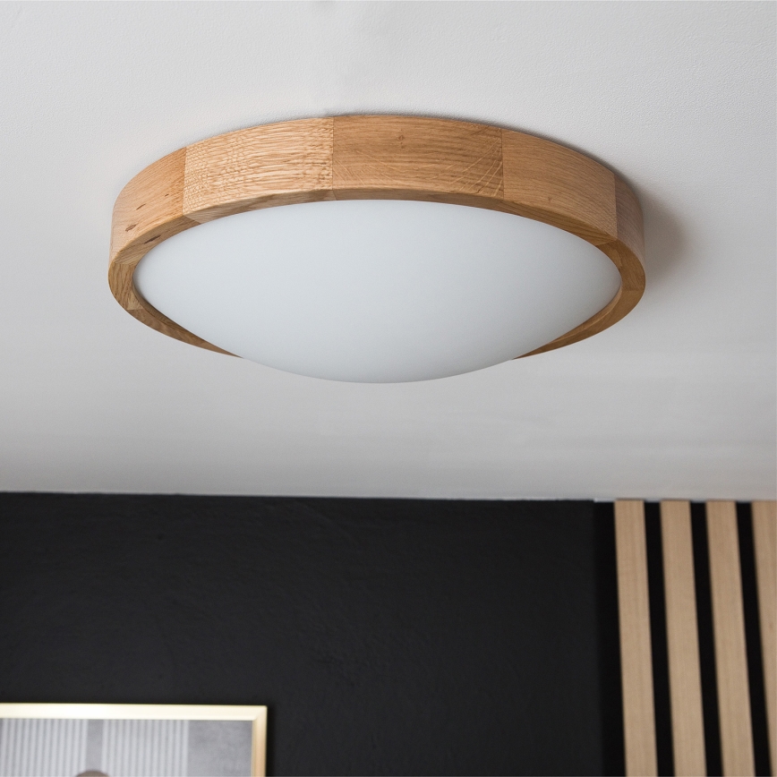 Brilagi - LED-plafondlamp CARVALHO SLIM 2xE27/15W/230V eiken Ø 37 cm