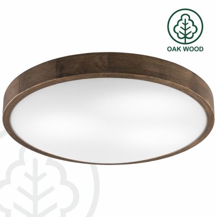 Brilagi - LED plafondlamp CARVALHO SLIM 3xE27/15W/230V eiken/walnoot Ø 47 cm