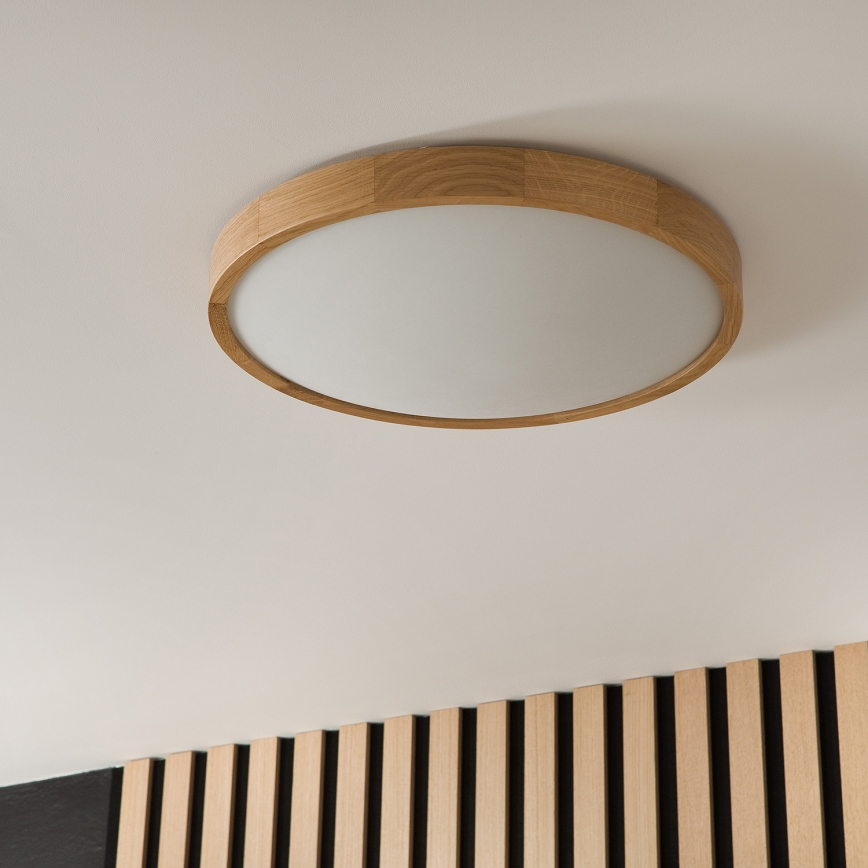 Brilagi - LED Plafondlamp CARVALHO SLIM 3xE27/60W/230V eiken diameter 47 cm