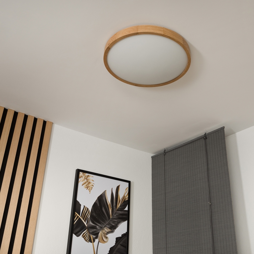 Brilagi - LED Plafondlamp CARVALHO SLIM 3xE27/60W/230V eiken diameter 47 cm