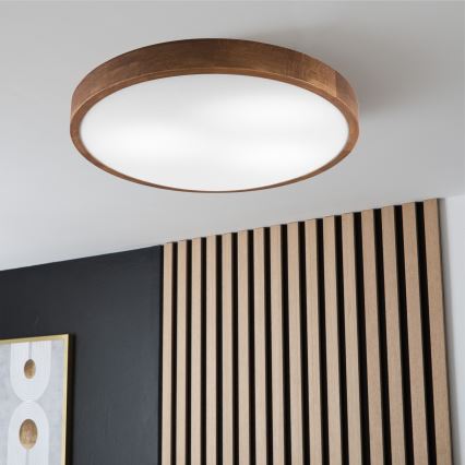 Brilagi - LED Plafondlamp CARVALHO SLIM 3xE27/60W/230V eiken kers diameter 47 cm