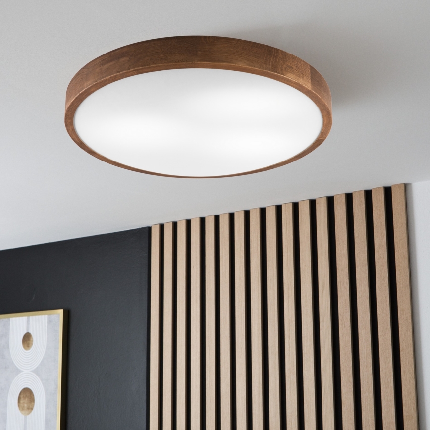 Brilagi - LED Plafondlamp CARVALHO SLIM 3xE27/60W/230V eiken kers diameter 47 cm