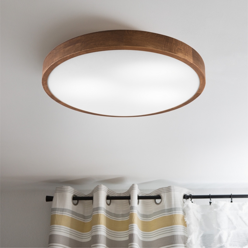 Brilagi - LED Plafondlamp CARVALHO SLIM 3xE27/60W/230V eiken kers diameter 47 cm